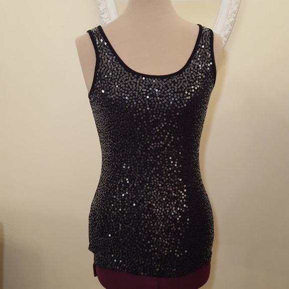 Rue21 Tops - Black Sequined Tank Top